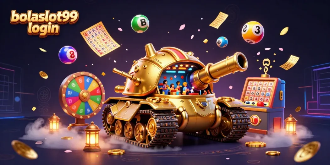 Experience the fun of bolaslot99 login with a vibrant casino-themed 3D illustration!