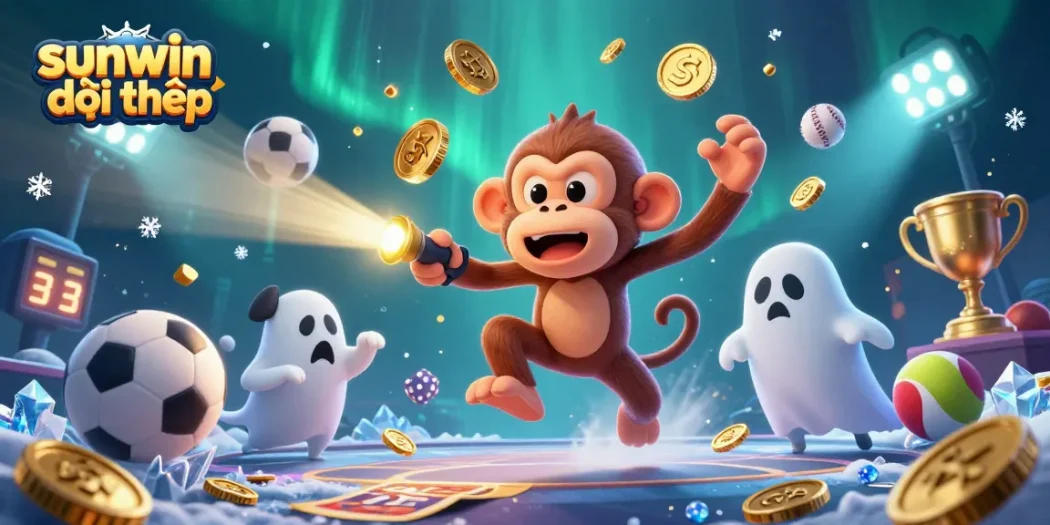 Engage with sunwin đổi thưởng at a haunted casino, featuring dynamic sports betting elements and playful characters.